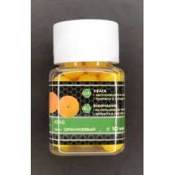 Силіконова плаваюча наживка, в діпі, EOS, Кулька, 10мм, 25шт/уп, Краб, помаранчевий